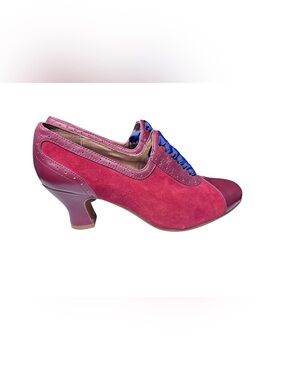 American Duchess Poppy Oxfords red suede vintage shoes 7.5